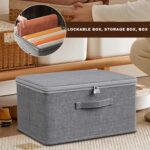 Zqkimzi Lockable Storage Bin, Secure Organizer Box, Large Capacity Storage Chest, 11.81x7.87x5.51 Inch Portable Lockout Utility Container for Jeans, Toys, Household Items - Image 4