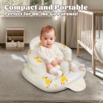 JOSEN Inflatable Baby Seat for Babies 3 Months & Up, Baby Floor Seats Learn to Sit Up, Portable Infant Feeding Shower Chair, Blow Up Baby Chair with Built in Air Pump - Giraffe - Image 7