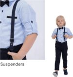 rise&Raba Shirt and Pants Set for Boys | 4-Piece Set Long-Sleeve Shirt, Pants, Suspenders, and Bow Tie | Clothing Sets for Babies and Boys - Image 5