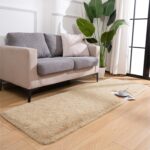 Przemy Fluffy Bedroom Rug 2 x 6 Ft Area Rugs for Living Room, Super Soft Shag Rug, Indoor Modern Fluffy Carpet Rugs for Bedroom Kids Girls Room Dorm Home Decor, Non-Slip Plush Nursery Rug, Beige - Image 4