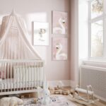 Swans Set of 3 Large Wall Art with Frames, Nursery Framed Wall Pictures, Playroom Wall hangings, Baby Girl Children Bedroom, A4, A3, A2, 20x30 in Black Frame A2 16.54 x 23.39 in / 42 x 59.4 cm - Image 5