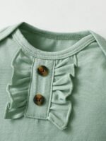 Zoputey Baby Girl Clothes Long Sleeve Tops Solid Colour + Floral Pants Outfit Set - Image 2