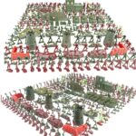 Milit-ary Set with Toy Soldiers, 290 Pieces Milit-ary Model Kits Figures, Milit-ary Soldier Playset, Army Men Action Figures with Battlefield Accessories, War Games Figures Adults Kids Pretend Toys - Image 6