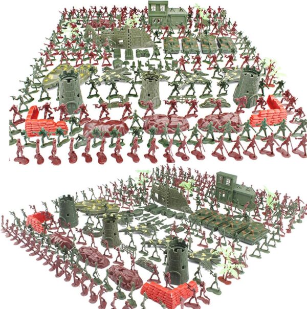 Milit-ary Set with Toy Soldiers, 290 Pieces Milit-ary Model Kits Figures, Milit-ary Soldier Playset, Army Men Action Figures with Battlefield Accessories, War Games Figures Adults Kids Pretend Toys - Image 6