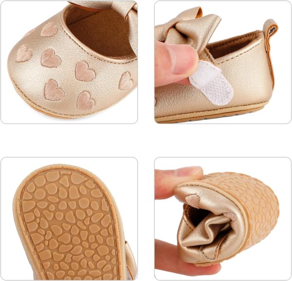 LACOFIA Baby Girls First Walking Shoes Infant Ballerina Anti-Slip Bowknot Princess Prewalker Shoes - Image 2