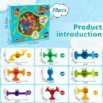 38 Pcs Suction Bath Toys for Kids, Silicone Suction Cup Toys for 3 4 5 6 7 Year Old Boys Girls, Bath Toys for Toddlers, Sensory Toys for Stress Release and Travel - Image 2