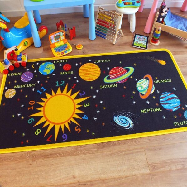 Superb Kids/Childs Rug Solar System Educational Play Mat 100cm x 200cm (3'3 x 6'6 approx) - Image 2
