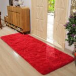 DETUM Red Rug 2x6 Feet - Fluffy Red Runner Rugs for Bedroom Shaggy 2' X 6' Living Room Rug Soft Rugs for Kids Room Non-Slip Nursery Office Dorm Washable Carpets Home Decor - Image 2