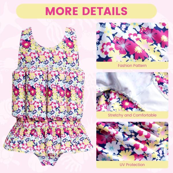 Summshall Baby Girls Swimsuit with Floatation Toddler One Piece Swimsuits Kids Swim Vest Swimwear Float Suit Summer Beach Bathing Suit - Image 2