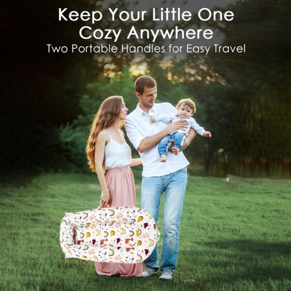 Infant Lounger Baby Nest Replacement Cover | Hypoallergenic | Premium | [Fits Dockatot Deluxe+] (Cover Only) (Rainbow Dino) - Image 6