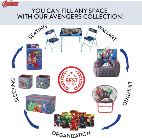 Idea Nuova Avengers Collapsible Children’s Toy Storage Trunk, Durable with Lid - Image 6
