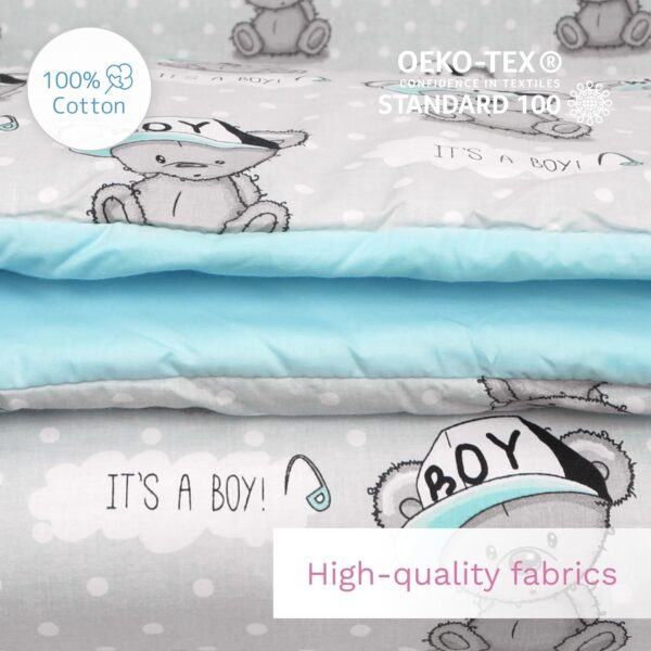 Baby Comfort 2 Piece Duvet Cover & Pillowcase Bedding Set 150x120 cm for Toddler Junior Cot Bed (It's a Boy) - Image 8