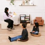 Factory Direct Partners Rustic Kid 15 inch Round Floor Cushions with Handles, Distressed Faux Leather, Flexible Seating for Home, Playroom, Montessori, Daycare, Classroom (4-Piece), 12223-DA - Image 6