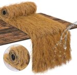 VIJIV Faux Grass Thatch Straw Table Runner Outdoor, 13" x 72" Fake Grass Hay Stacks Table Centerpieces Party Decorations for Modern Farmhouse, Western Themed Cowboy Decor, Home Rustic Decor