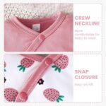 JiAmy 2Pcs Baby Pyjama, Boys Girls Long Sleeve Romper, Slanting Snap Button Snowsuit, Cotton Onesie Jumpsuit for Infant 0-12 Months - Image 4