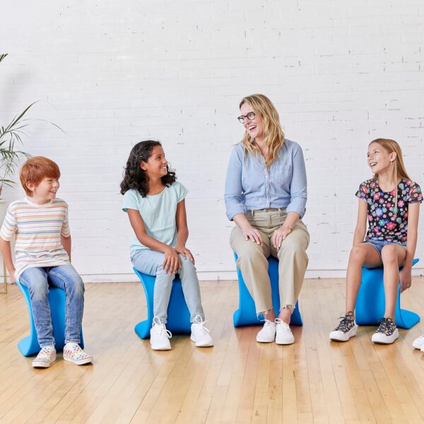 ECR4Kids Wave Seat, 14in - 15.1in Seat Height, Perch Stool, Blue, 2-Pack - Image 9