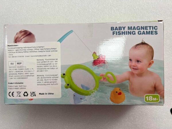 twoonto Baby Bath Toys, Wind Up Magnetic Fishing Games Squirt Bathroom Toys with Fishing Net, Floating Pool Bathtub Toys, Montessori Toys for Toddlers, Boys, Girls (Style A) - Image 10