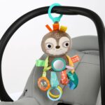 Bright Starts Sloth Plush Playful Pals Take-Along BPA-free Stroller Baby Toy, Age Newborn+ - Image 2