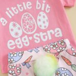 Geagodelia Newborn Baby Girl My First Easter Outfit Bunny Bow Print Short Sleeve T-Shirt Top and Pompom Bloomers Easter Baby Clothes Set with Headband - Image 5