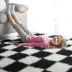KICMOR 5x7 Rug for Living Room Bedroom, Fluffy Black and White Area Rug Fuzzy Shaggy Floor Carpets, Big Large Soft Plush Checkered Rugs for Kids Girls Boys Room Dorm Nursery, Home Decor Aesthetic - Image 7