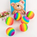 Homotte 6 Pcs Rainbow Playground Balls for Kids, 5 Inch Small Kickball Dodgeballs, Mini Toy Bouncing Ball Handball Set for Indoor & Outdoor Activities with Hand Pump - Image 3