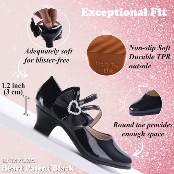 Princess Dress Up Shoes Girls' Mary Jane Shoes - Girls Party Pumps - Flower Girl Wedding Party Girls Sparkly Shoes - Image 3