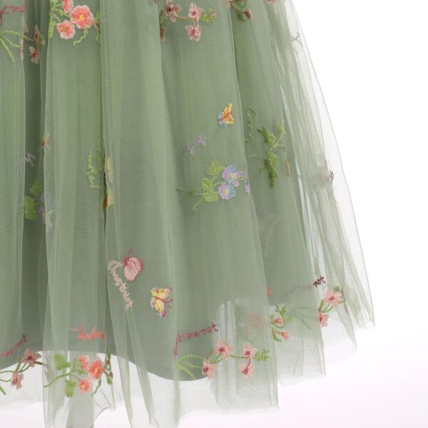 IBTOM CASTLE Flower Girls Tutu Dress Kids Embroidered Wedding Pageant Bridesmaid Dress Girl Pirncess Prom Birthday Party Dress Dance First Communion Ball Gown - Image 6