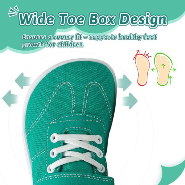 Barefoot Shoes Kids Wide Boys Girls Minimalist Canvas Trainers Walking Sneakers for School Running Outdoor Sports - Image 2