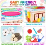 FCSONU Toddlers Montessori Toys for 3 Year Old Boys Girls, Wooden Baby Tissue Box Toys for Ages 3-4 Kids, Activity Cube|Sensory Toys for Toddlers 3, Christmas Birthday Gifts for 36+ Months - Image 3