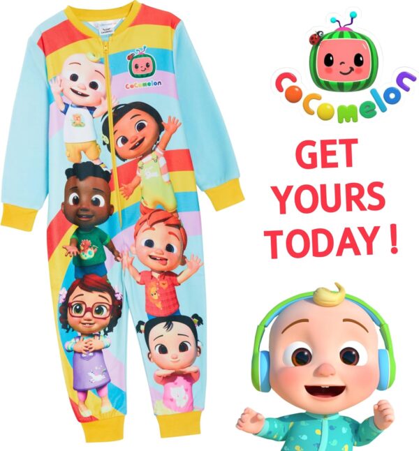 CoComelon Onesie for Kids All in One Pyjamas Boys Girls Fleece Pjs JJ Zipped Unisex Nightwear - Image 6