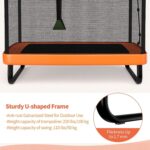 INFANS 6FT Kids Trampoline with Swing, ASTM Approved Rectangle Recreational Trampoline with Enclosure Safety Net, Indoor/Outdoor Baby Toddler Play Combo Bounce, Birthday for Boy & Girl - Image 3