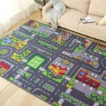 Nybhyjka Road Play Map City Car Vehicle Traffic Educational Learning & Fun Game Area Non Slip Boy & Girl Kids Rug Carpet Traffic Map Crawling Play Carpet Kids Baby Children Educational Road Traffic - Image 2