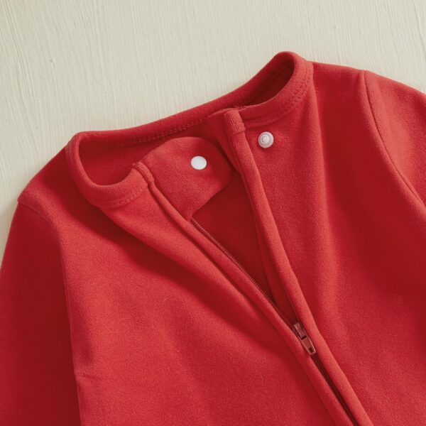 Baby Girl Boy My First Valentine's Day Outfit Mommy's Valentine Footie Romper Zipper Jumpsuit Newborn Infant Clothes - Image 6