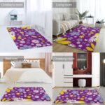 Soft Area Rugs for Bedroom Living Room Rugs Nursery Girls Carpets Kids Home Decor Rugs ,Purple Flower - Image 3
