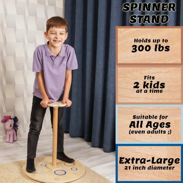 Wooden Stand and Spin Toy | Balance Board 360° Spinner Stand Toddler Toys Age 2, 3, 4, 5, Birthday for Boy Girl, 18 Months +, Kids Toy Indoor or Outdoor for 2 Year Old (Patent Pending) - Image 2