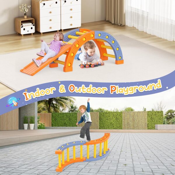 Brolteja Toddler Climbing Frame, Children's Plastic Tripod Climbing Ladder, Indoor Montessori Game Climbing Set (Tripod & Arch & slide) - Image 5