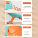 Coo11 Baby Bath Seat for 0-6 Months Newborn, Foldable Anti-Slip Chair Support, Ergonomic Quick Drying Design & Soft Rubber Headrest, Portable & Lightweight Bathing Essential for Home & Travel - Orange - Image 7