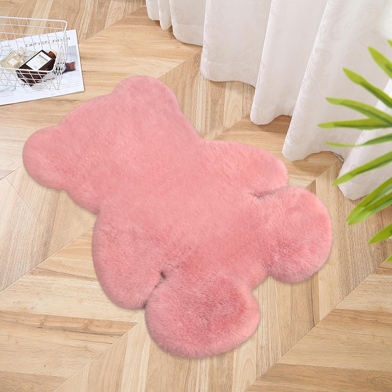 81DKyjtliOL._AC_SL1500_.jpg TENNOLA 2ft Small Fluffy Pink Rugs for Bedroom Girls, Soft Faux Sheepskin Fur Rug Fuzzy Shaggy Area Rug Cute Plush Carpet for Nursery Kids Aesthetic Living Room Floor Home Decor, Pink - Image 1