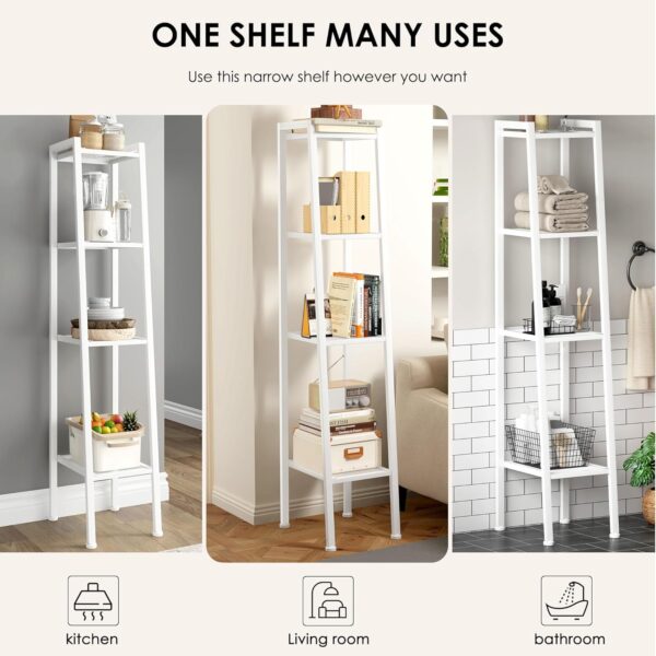 SogesHome Shelving Units Shelving Utility Shelves Metal Shelves Storage Display Rack Bookcase Home Shelf Storage Unit Standing Shelves 4 Tiers White 35.5 * 30 * 147cm,SH-LXH-TJ30W - Image 7
