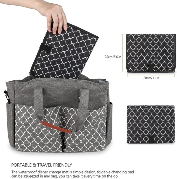 Baby Changing Pad, Built-in Pillow Portable Changing Mat for Baby, 51 * 64cm Nappy Pad, Foldable Waterproof Diaper Changing Pad, Compact Diaper Changing Pad, Portable Changing Mat for New-Born - Image 5