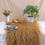 VIJIV Faux Grass Thatch Straw Table Runner Outdoor, 13" x 72" Fake Grass Hay Stacks Table Centerpieces Party Decorations for Modern Farmhouse, Western Themed Cowboy Decor, Home Rustic Decor - Image 2