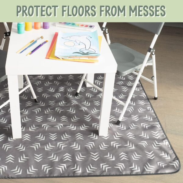 S&T INC. Baby Splat Mat for Under High Chair, Water Resistant Floor Mat, 42 Inches by 42 Inches, Grey Scatter - Image 4