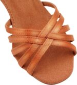 s.lemon Latin Shoe,Leather Satin Latin Salsa Ballroom Dancing Shoe for Beginners & Practice - Image 5