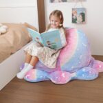 COMAX Unicorn Bean Bag Chairs for Kids 8-12, Large Kid Beanbag Chair with Filler, Big Toddler Lazy Floor Stuffed Couch Sofa for Girls Boys, Glowing Rainbow - Image 9