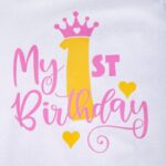 Winmany Baby Girl First Birthday Clothes 3PCS Bow Headband My 1st Birthday Romper Tutu Skirt Cake Smash Outfit Set for Photo Shoot - Image 4