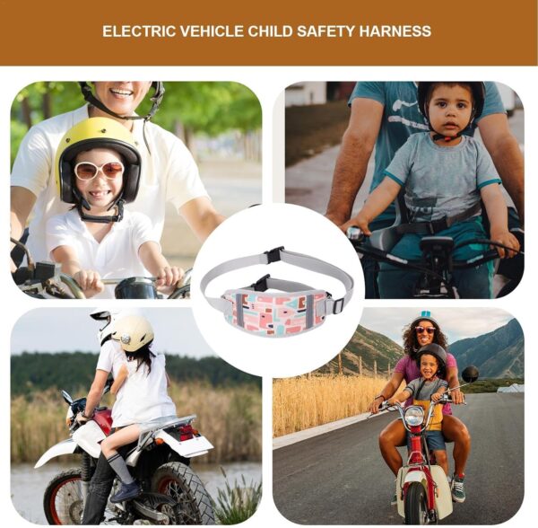 Toddler Biike Harness - Inffant Cycle Strap, Child Rider Safety Leash | Adjustable Ergonomic Kids Motorcycle Seatbelt, Secure Reflective Motorcycle Safety Strap for Children Outdoor Travel - Image 5