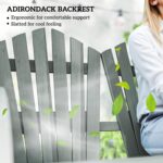 Outsunny 2 Seater Garden Bench, Comfortable Fir Wood Love Chair with Wagon Wheel-Shaped Armrests, Outdoor Adirondack Wooden Loveseats, Grey - Image 6