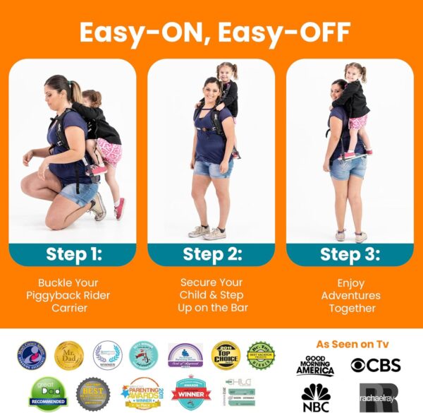 Piggyback Rider Child Toddler Barrier Backpack - Scout Model - Perfect for Hiking, Camping, Fitness, and Travel - Black Bundle - Image 8