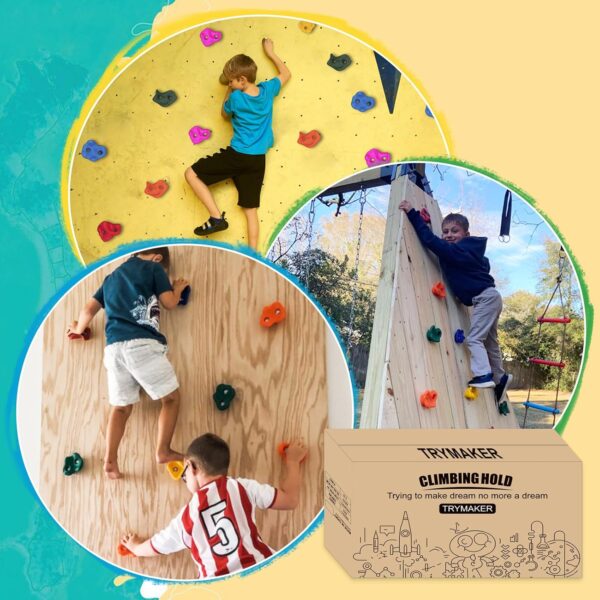 Trymaker Rock Climbing Holds,Climbing Wall for Kids,Climbing Set for Adult Indoor and Outdoor - Image 2