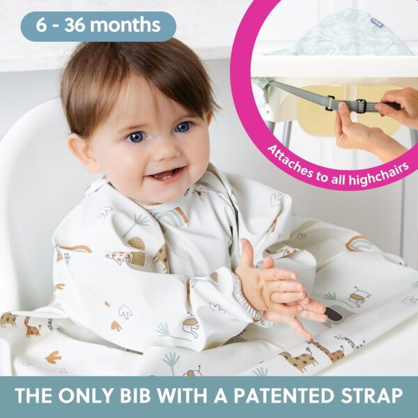 BIBaDO - Long Sleeve Baby Bibs - Babies & Toddlers 6-36 Months - Coverall Baby Led Weaning Bib - Easy Wipe, Soft & Waterproof - Image 2